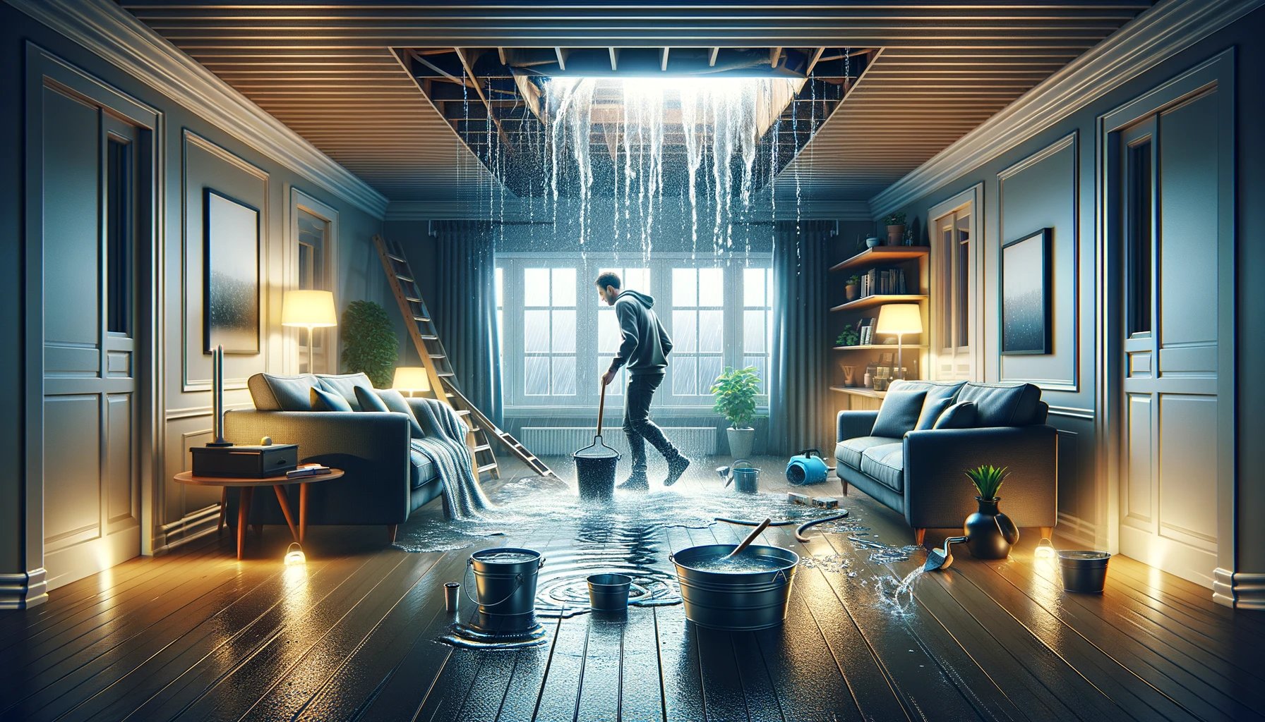 what to do if roof leaks during storm